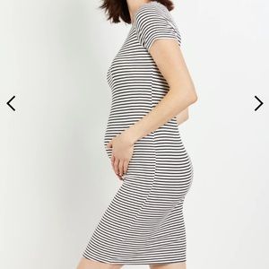 Motherhood Maternity Ribbed T-Shirt Dress XS